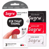 Sugru Mouldable Glue Red,  White & Black (Pack of 3)
