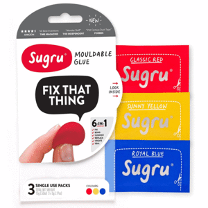 Sugru Mouldable Glue Red,  Yellow & Blue (Pack of 3)