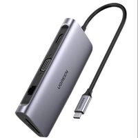 UGREEN 9-in-1 HDMI Ethernet USB C Hub- Grey