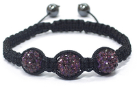 Vibe Purple 3 Bead Shamballa Bracelet