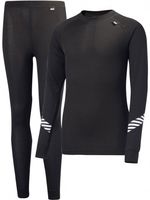 Kids Junior HH Dry Set Black - Top & Bottom Baselayer