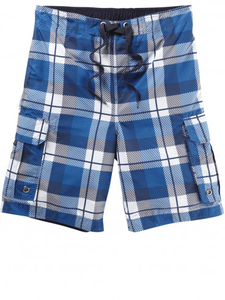 Mens Tonga Check Shorts Blue
