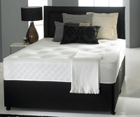 4ft Small Double Divan Bed Base in Black Faux Leather