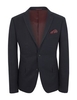 Jeff Banks Navy Wool Blend Flannel Blazer 44R Navy