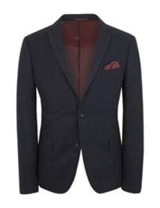 Jeff Banks Navy Wool Blend Flannel Blazer 48R Navy
