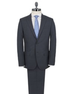 Stvdio by Jeff Banks Airforce Blue Check Tailored Fit Suit Jacket 42R Blue