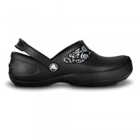 Mercy Work Black/Silver,  Fully molded Croslite clog,  with Crocs Lock non slip soles and back strap