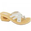36475 Womens Casual Summer Toe Post Mule in Black or White