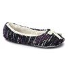 AMELIA Ladies Warm Bow Full Slippers Navy