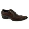 AREZZO Mens Leather Lace Up Cuban Heel Shoes Brown