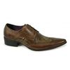 AREZZO Mens Leather Lace Up Cuban Heel Shoes Tan