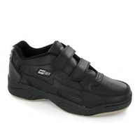 ARIZONA Mens/Boys Leather Twin Velcro Trainers Black