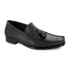 ARNOLD Mens Soft Leather Tassel Loafers Black