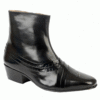 ARTURO Mens Cuban Heel Reptile Leather Boots Black