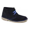 ASHLEY Ladies 2 Eyelet Suede Leather Desert Boots Navy
