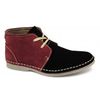 ATTICUS Mens Suede Two Tone Desert Boots Red/Black