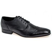 AUCKLAND Mens Leather Brogue Shoes Burnished Black