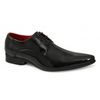 AVELLINO Mens Patent Style Pointed Shoes Black