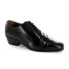CARLO Mens Cuban Heel Reptile Lace Up Shoes Black