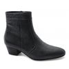EMMANUEL Mens Snakeskin Leather Cuban Heel Boots Black
