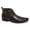 HALLAND Mens Leather Lace-Up Chukka Boots Brown