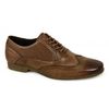 LAGOON Mens Perforated Leather Brogue Shoes Brown