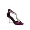 NATALIA Ladies High Heel Satin Diamante Shoes Purple