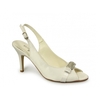 NATASHA Ladies High Heel Satin Slingback Shoes Ivory