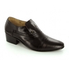 NICO Mens Soft Leather Plain Cuban Heel Shoes Brown