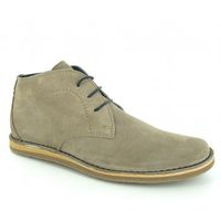 NOMAD Mens 3 Eyelet Suede Desert Boots Beige & Navy