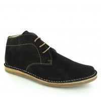 NOMAD Mens 3 Eyelet Suede Desert Boots Chocolate Brown