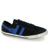 QUOTA Mens Distressed Suede Canvas Shoes Black/Reflex Blue