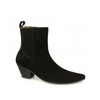 VEER XII Mens Suede Winklepicker Cuban Heel Boots Black