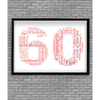 60th Birthday - Anniversary Word Art Gift