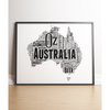 Australia Map Word Art Print