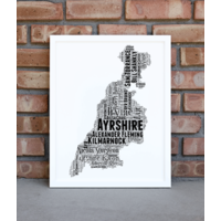 Ayrshire Personalised Word Art Map