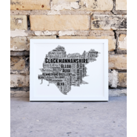 Clackmannanshire Personalised Word Art Map