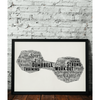Dumbbell Word Art Print - Weightlifter Gift