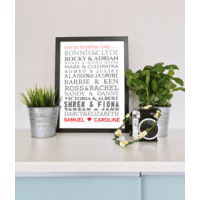 Famous Couples Word Art Print
