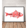 Fish Shape Word Art Print