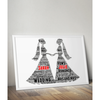Gay Female Wedding Couple Gift Word Art