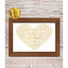 Golden Wedding 50th Anniversary Gift - Metallic Foiled Word Art Print