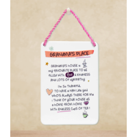 Grandmas Place Tin Plaque - Gift for Grandma