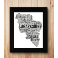 Lanarkshire - Personalised Word Art Map