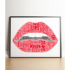 Lips Word Art Print