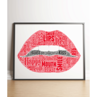 Lips Word Art Print