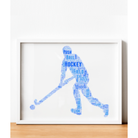 Male Hockey Player Word Art Gift