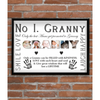 No 1 GRANNY Personalised Photo Frame Gift