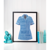 Nurse Uniform Word Art Gift Print - Personalised Nurse Tunic