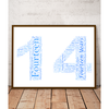 Personalised 14th Birthday Word Art Gift